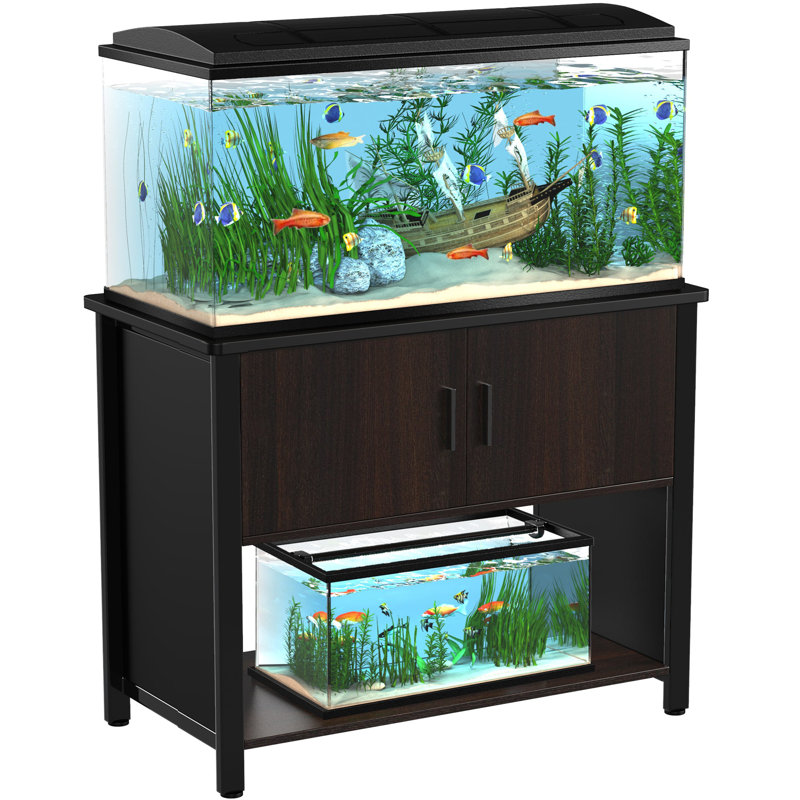 Tucker Murphy Pet Metal Aquarium Stand with Cabinet for Fish Tank Accessories Storage 40 Gallon Terrariums Wayfair